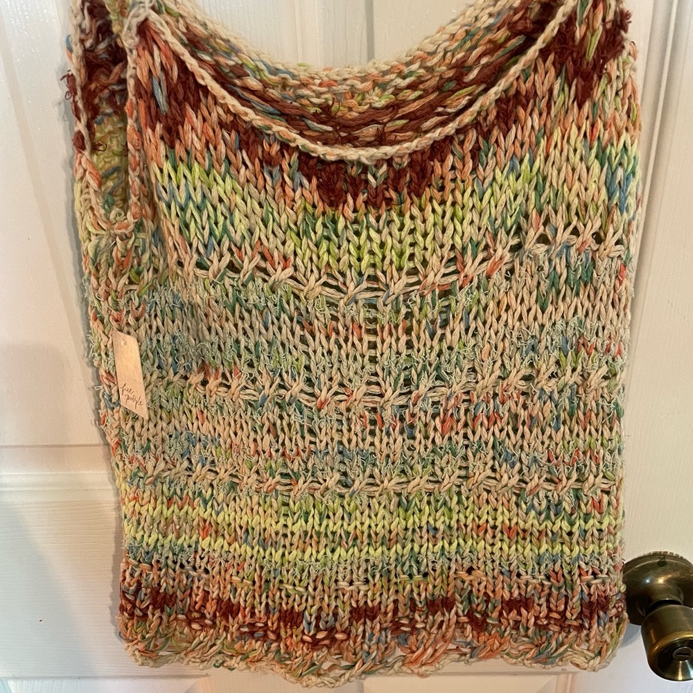 NWT Free People Palmetto Sweater Open Stitch  tank in Candied Dream - Picture 8 of 9